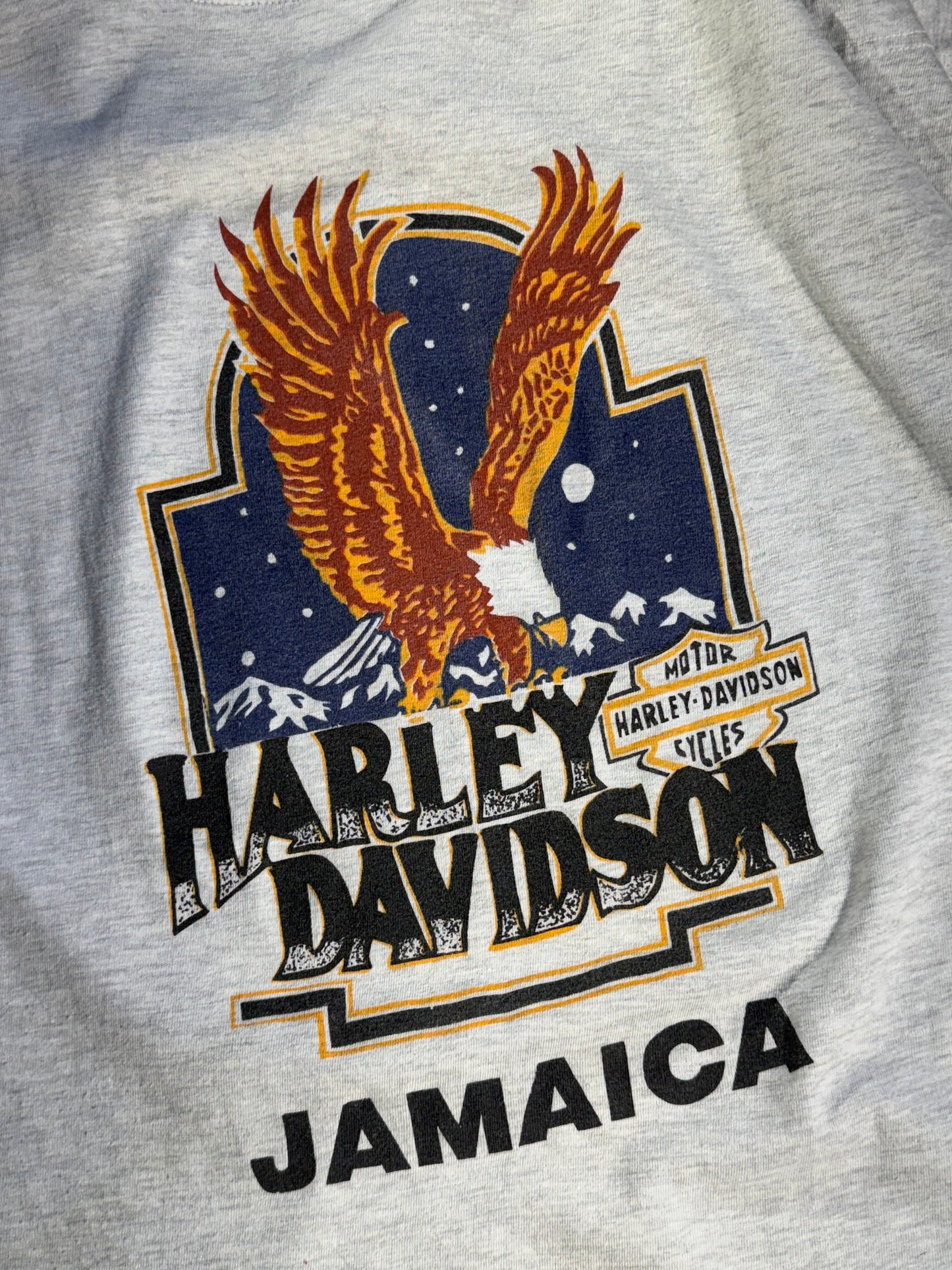 Vintage Harley Davidson Jamaica T-Shirt Big Eagle Biker Bootleg