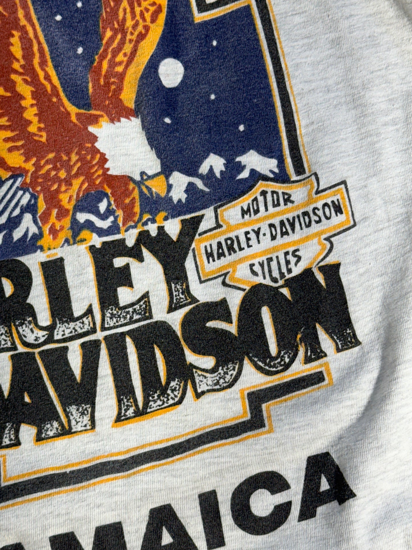 Vintage Harley Davidson Jamaica T-Shirt Big Eagle Biker Bootleg