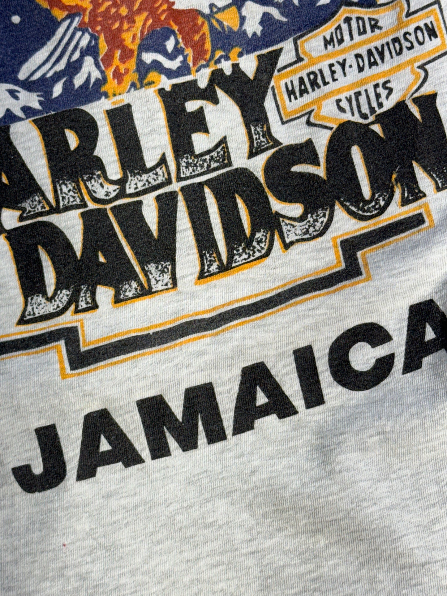 Vintage Harley Davidson Jamaica T-Shirt Big Eagle Biker Bootleg