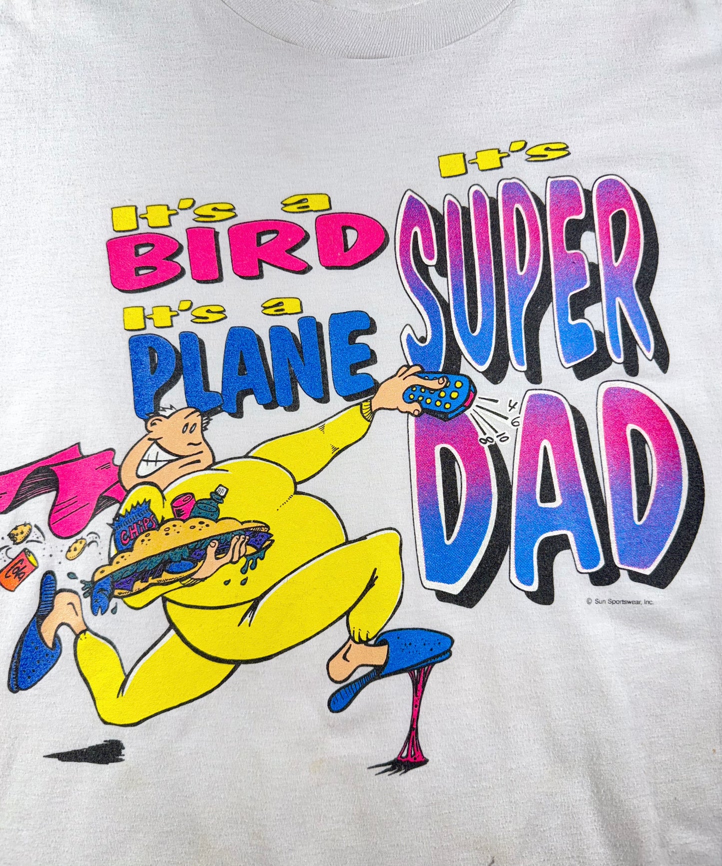 Vintage Super Dad T-Shirt It's A Bird It's A Plane 90's Fun