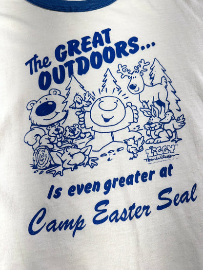 Vintage The Great Outdoors T-Shirt Ziggy Ultra Thin USA Made Ringer Camp Easter Seal