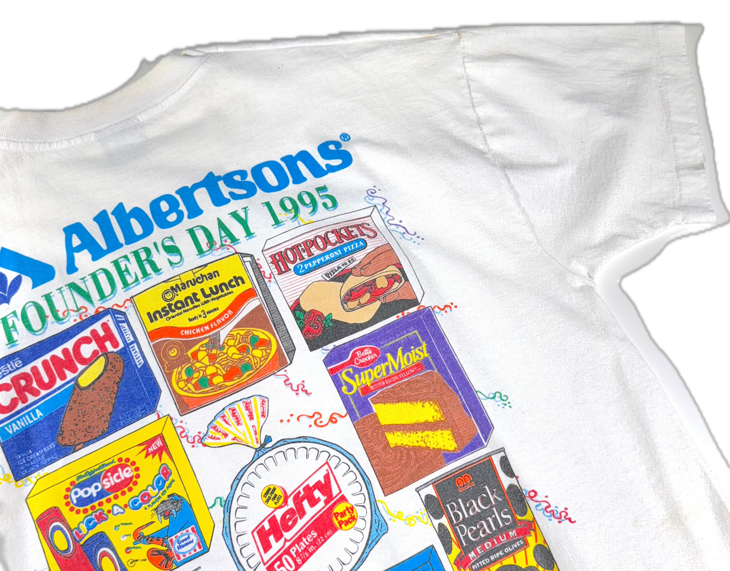 Vintage 1995 Albertsons T-Shirt Made In USA Rare Snack Soda Founders Day