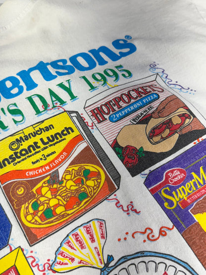 Vintage 1995 Albertsons T-Shirt Made In USA Rare Snack Soda Founders Day