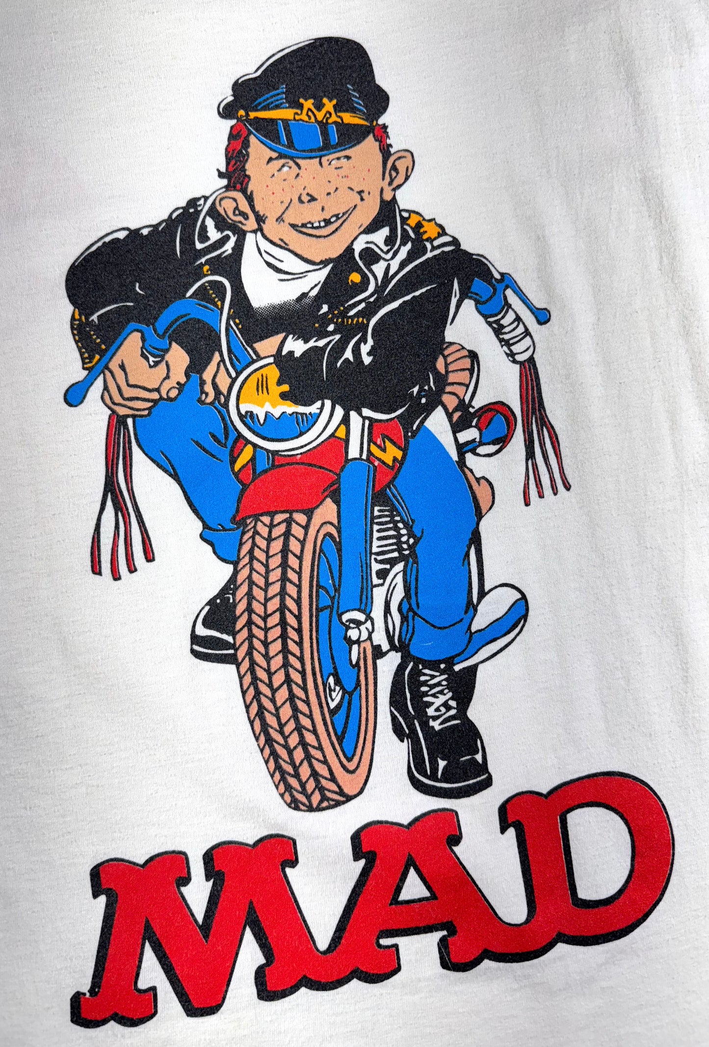 Vintage MAD T-Shirt Magazine Stanley Desantis Biker Backside