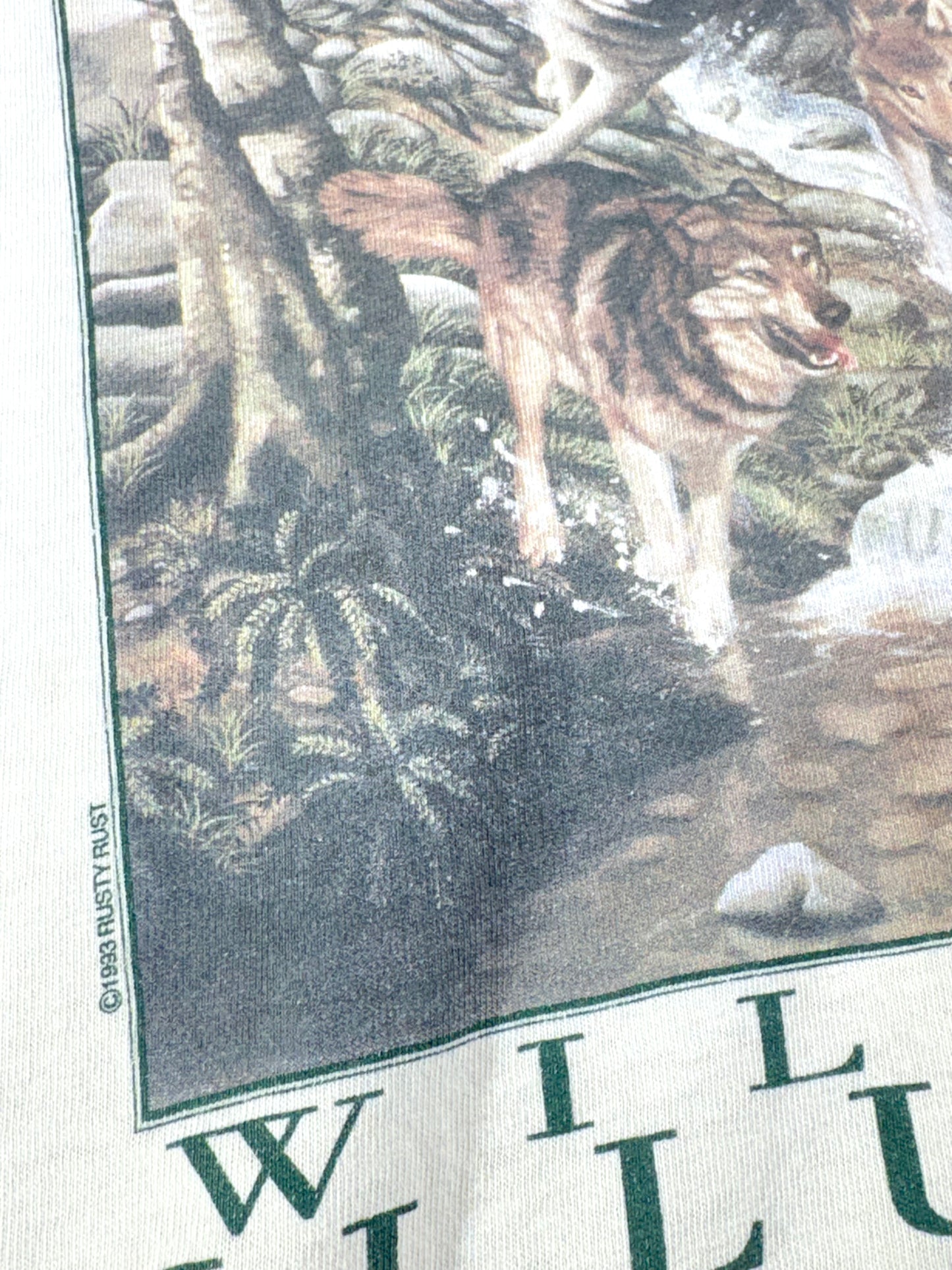 Vintage Wolf T-Shirt 1993 Wildlife Illusions Tee TRIPPY Single Stitch Animal