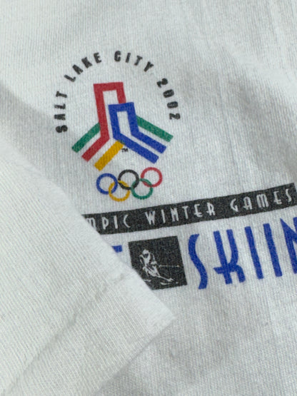 Vintage 2002 Olympic Skiing T-Shirt Salt Lake City Alpine Downhill Epic Back Graphic