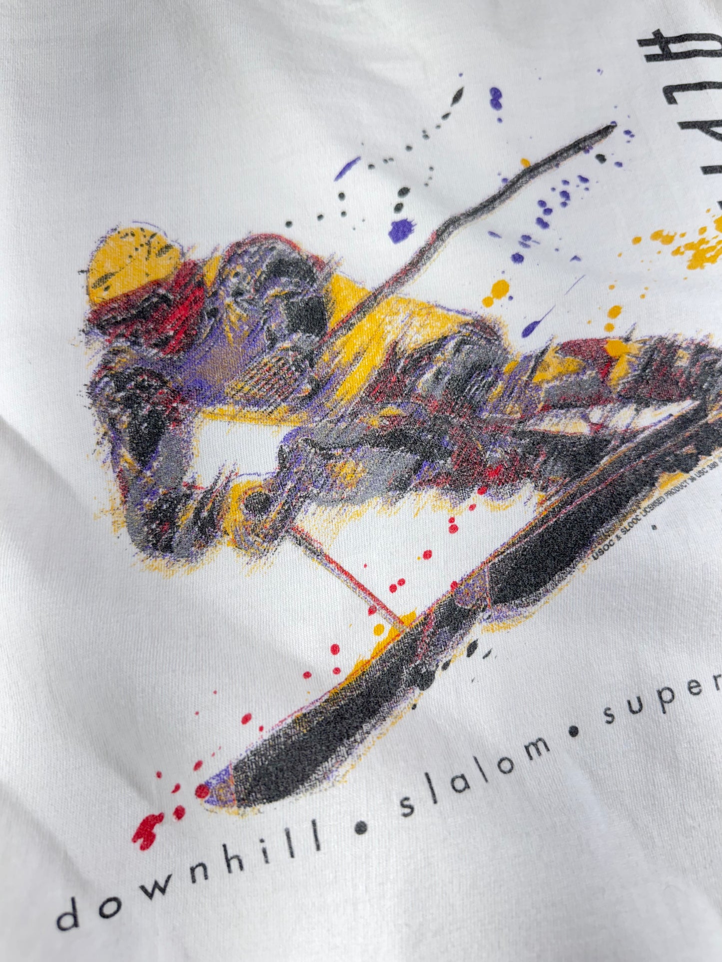 Vintage 2002 Olympic Skiing T-Shirt Salt Lake City Alpine Downhill Epic Back Graphic