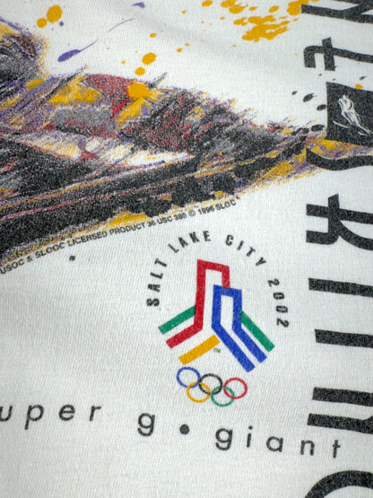 Vintage 2002 Olympic Skiing T-Shirt Salt Lake City Alpine Downhill Epic Back Graphic