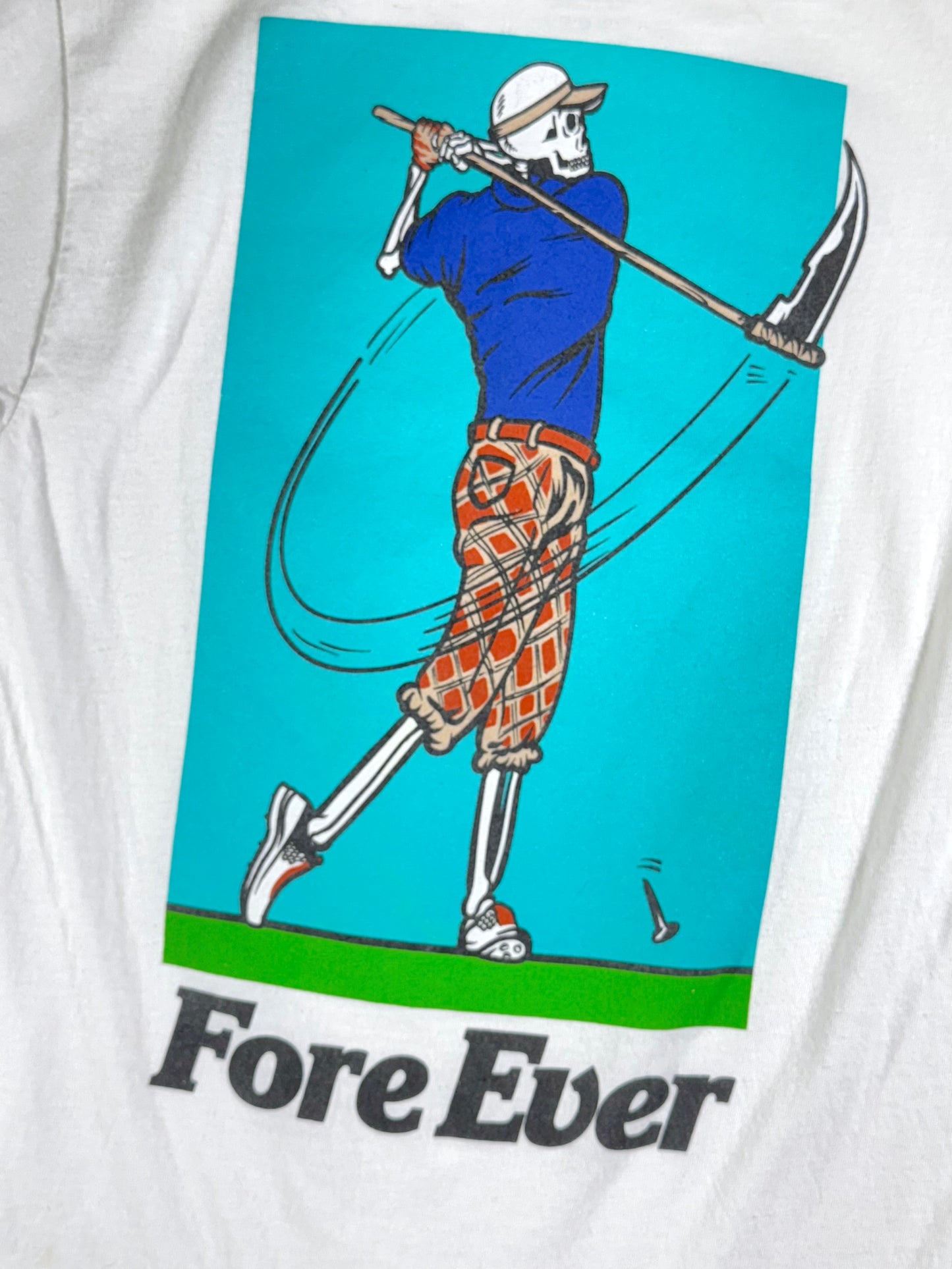 Vintage Golf T-Shirt FOREEVER Skull Ball