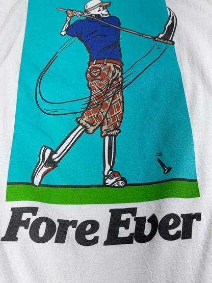 Vintage Golf T-Shirt FOREEVER Skull Ball