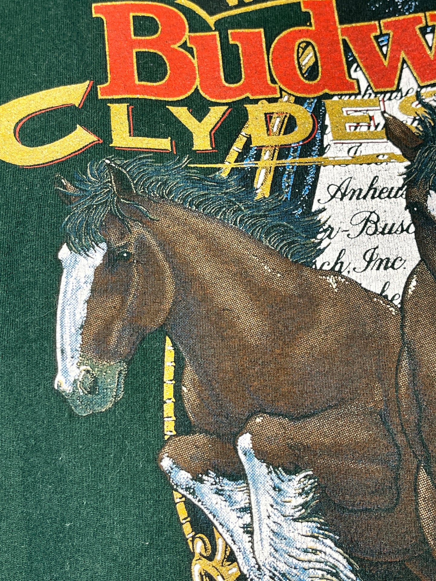 Vintage Budweiser T-Shirt Clydesdales Horses USA Made 1996
