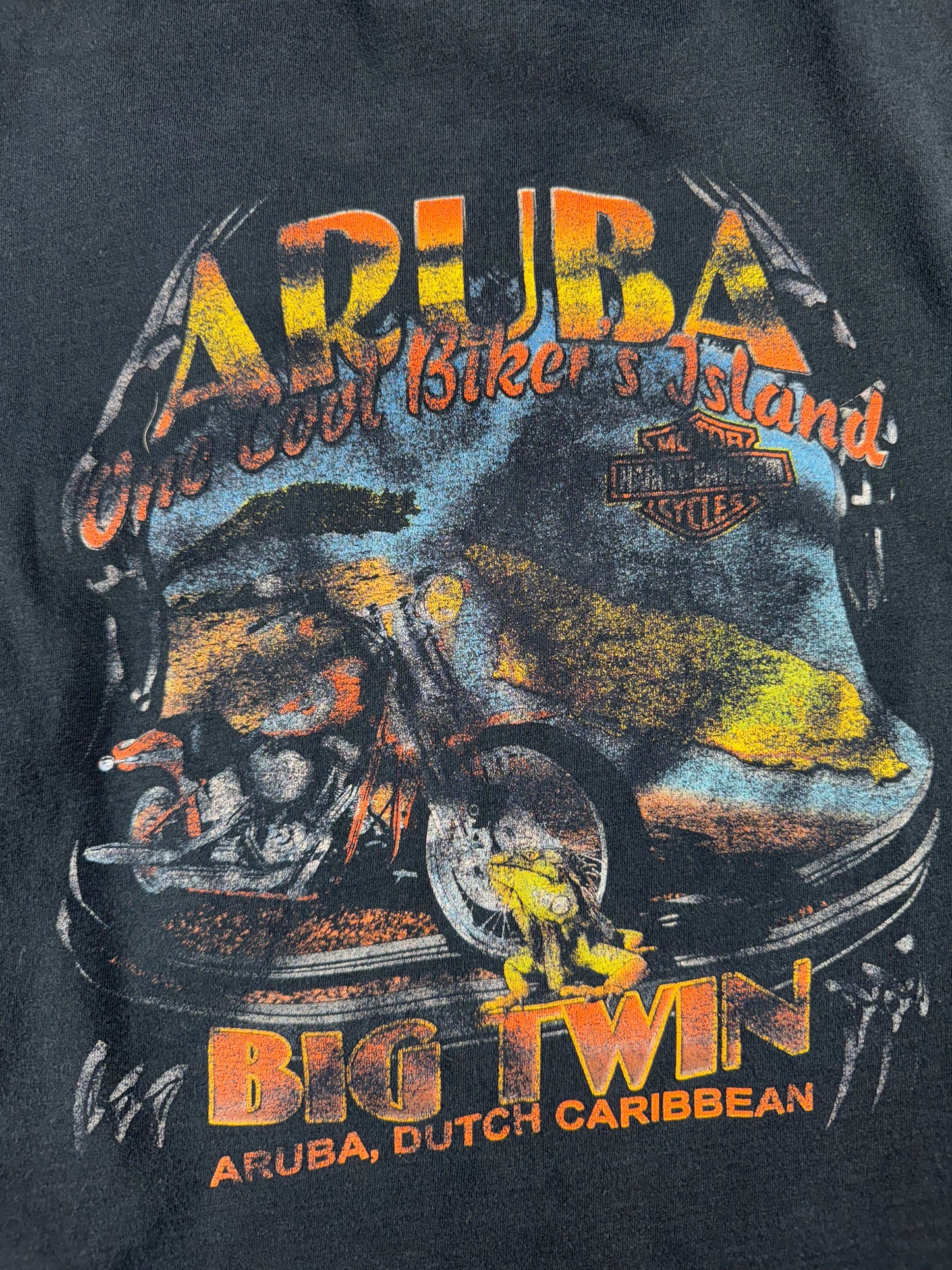 Vintage Harley Davidson T-Shirt Motorcycles Big Twin Aruba