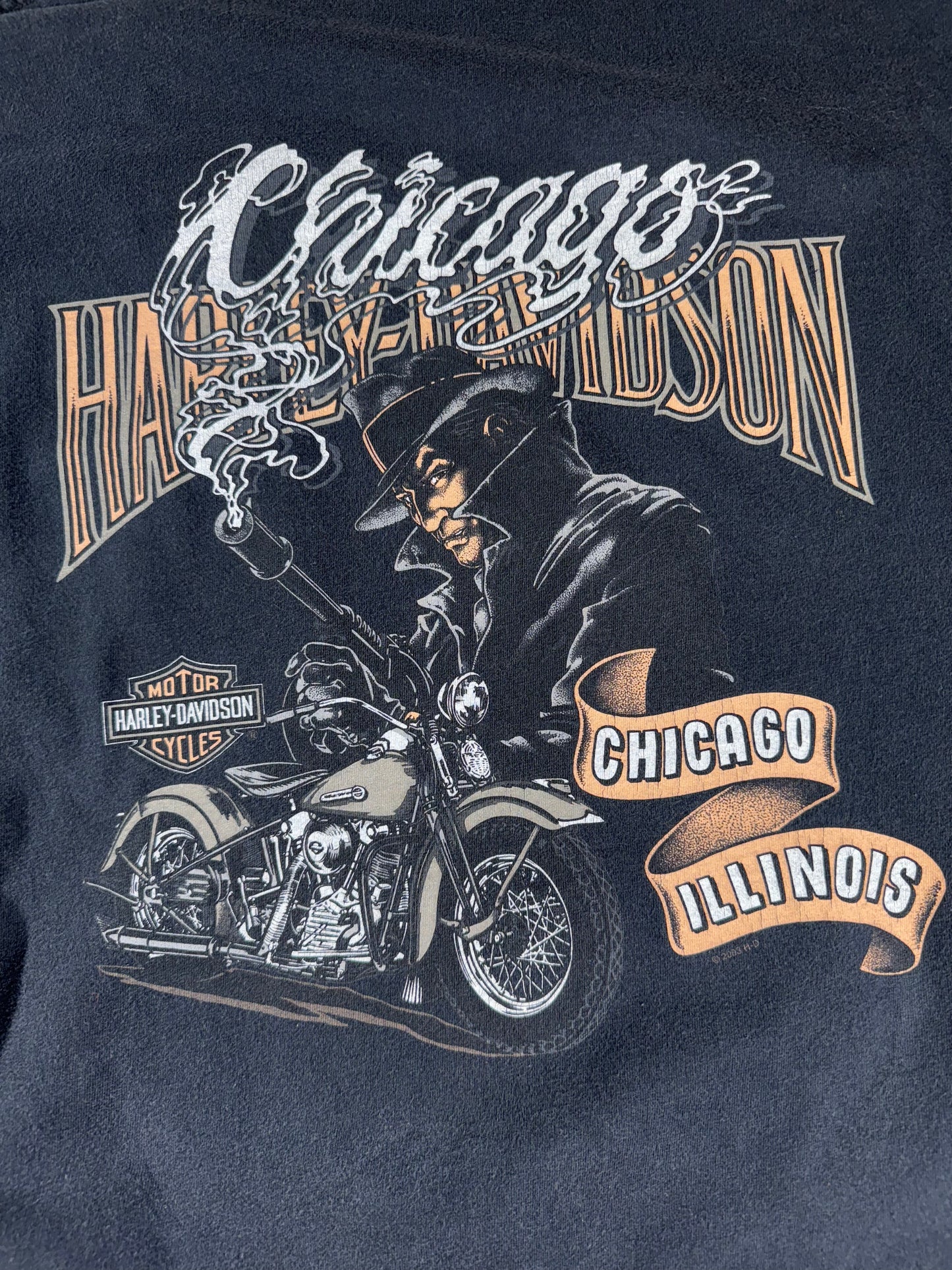 Vintage Harley Davidson T-Shirt EPIC Backside Chicago Gangster T-Shirt