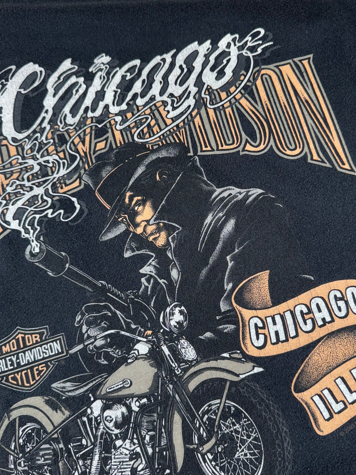 Vintage Harley Davidson T-Shirt EPIC Backside Chicago Gangster T-Shirt