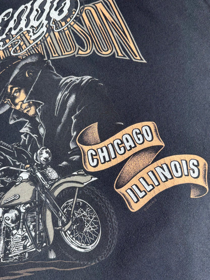 Vintage Harley Davidson T-Shirt EPIC Backside Chicago Gangster T-Shirt