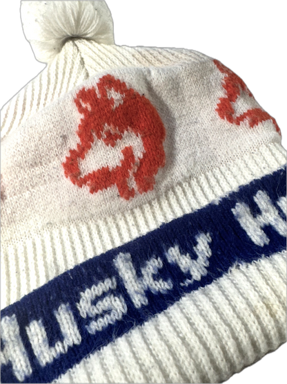 Vintage Husky Beanie Toque Pom Pom