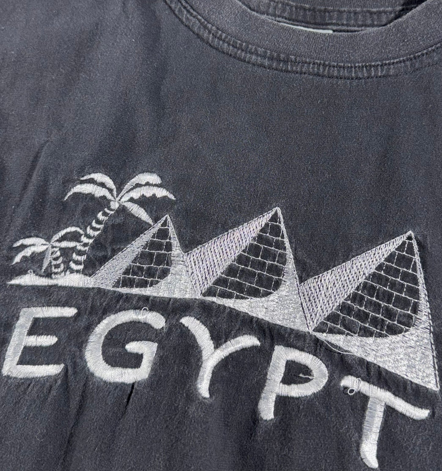 Vintage Egypt T-Shirt Pyramids Made In Egypt Embroidered