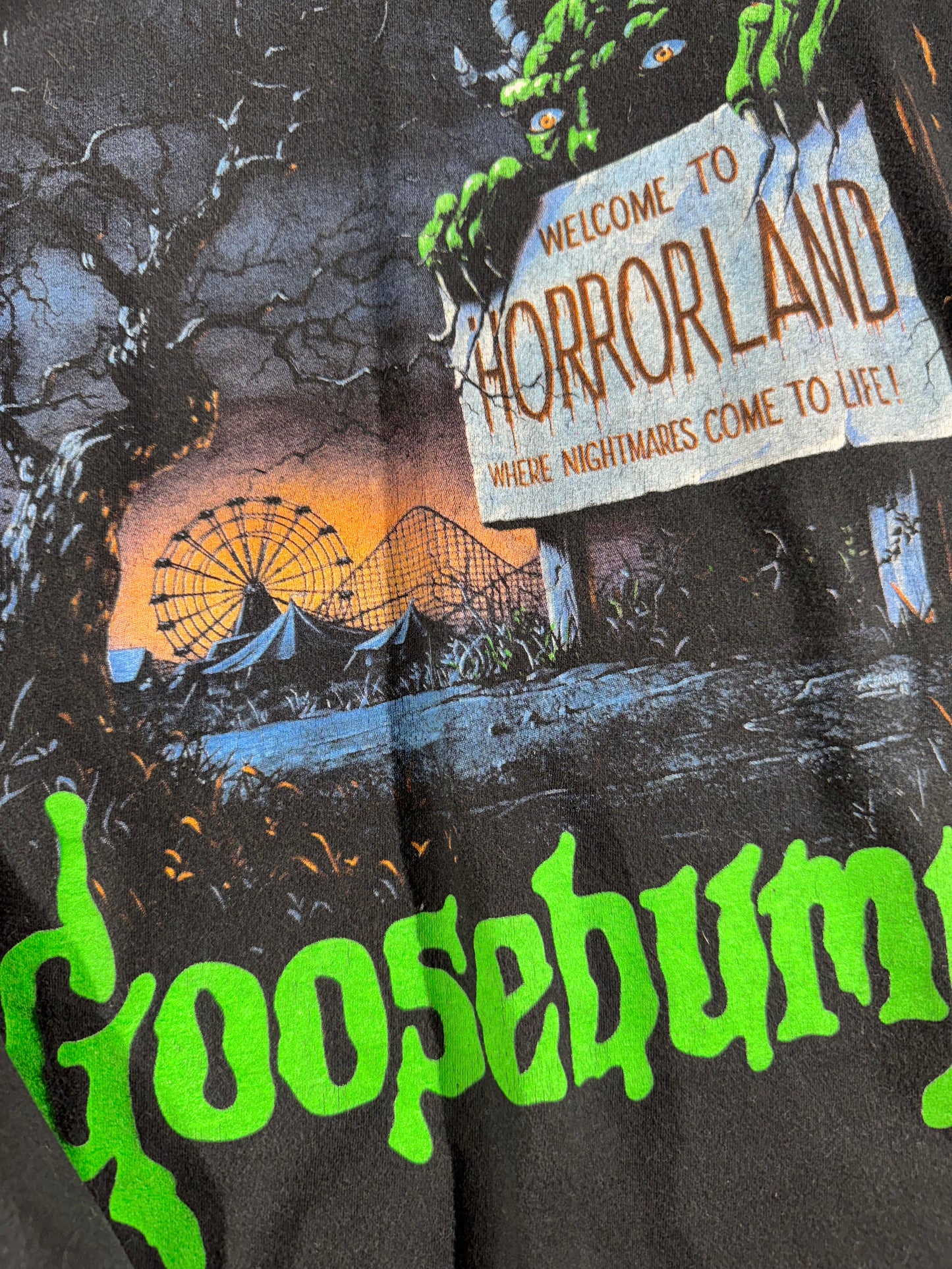 Vintage Goosebumps T-Shirt Long Sleeve Horror Land Book Tee