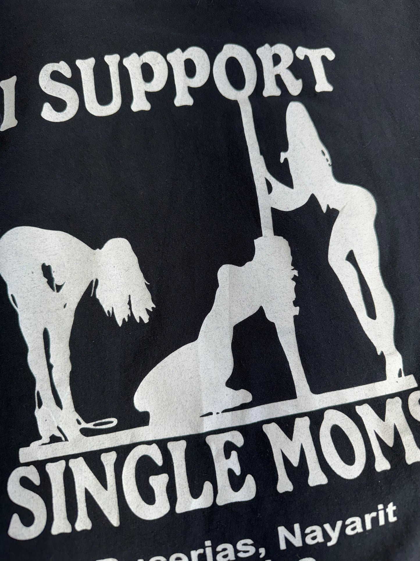 Vintage I Support Single Moms T-Shirt Big Back Graphic