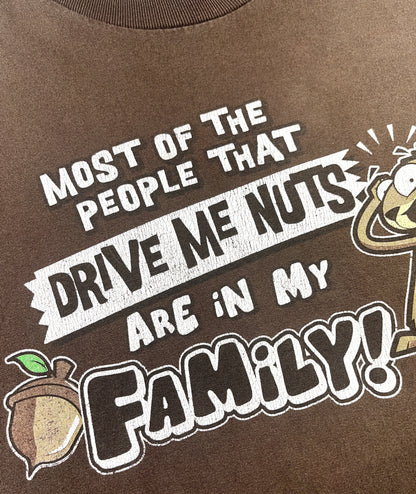 Vintage My Family Drives Me Nuts T-Shirt Funny Slogan Tee