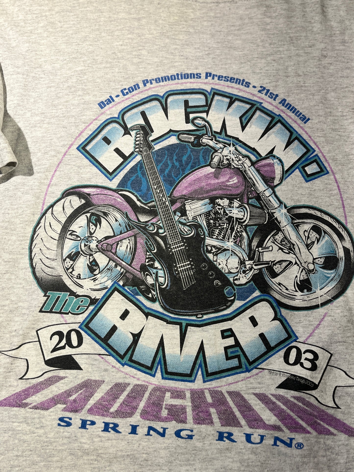 Vintage Biker T-Shirt 2003 River Run Rockin River