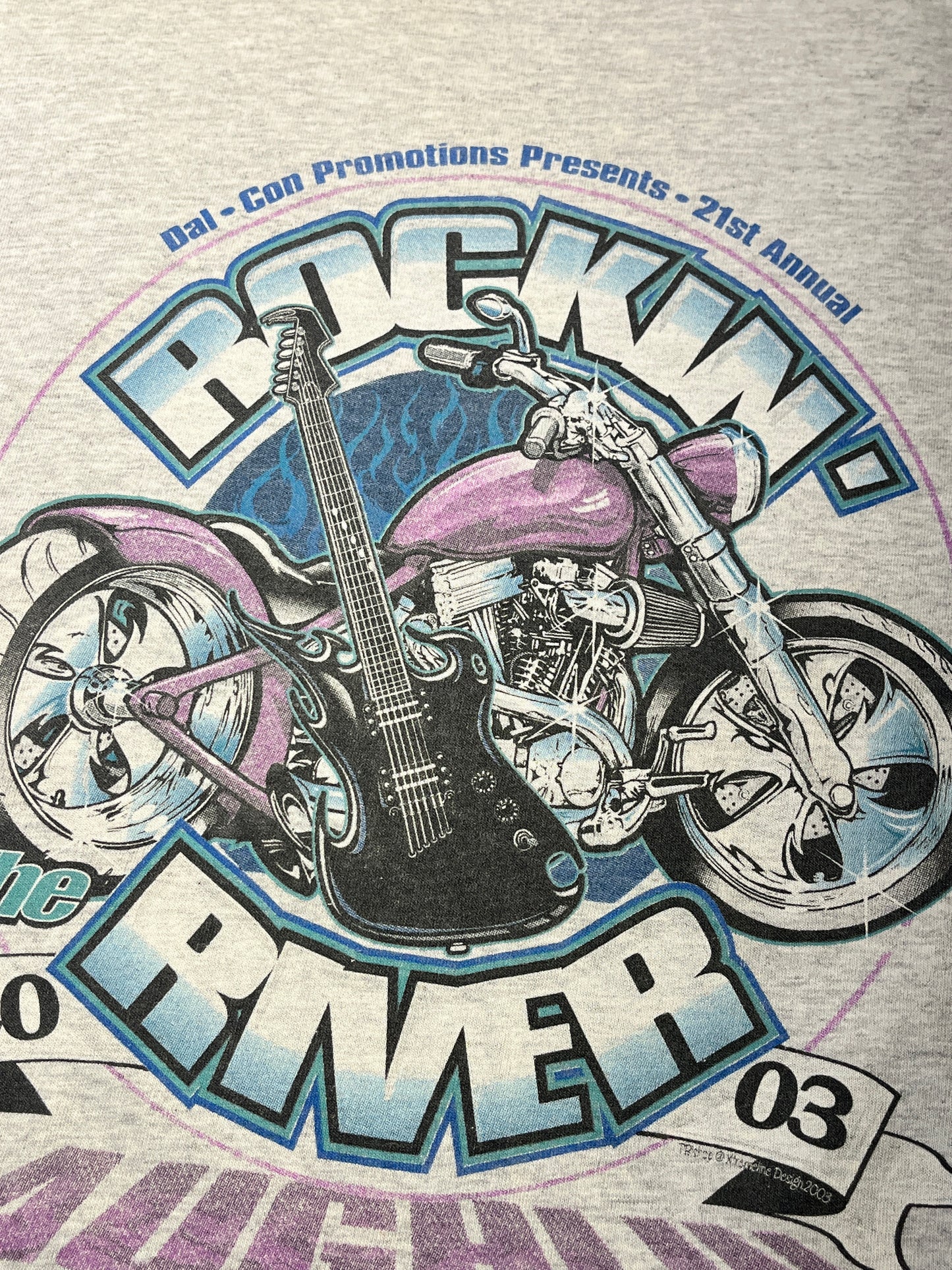 Vintage Biker T-Shirt 2003 River Run Rockin River