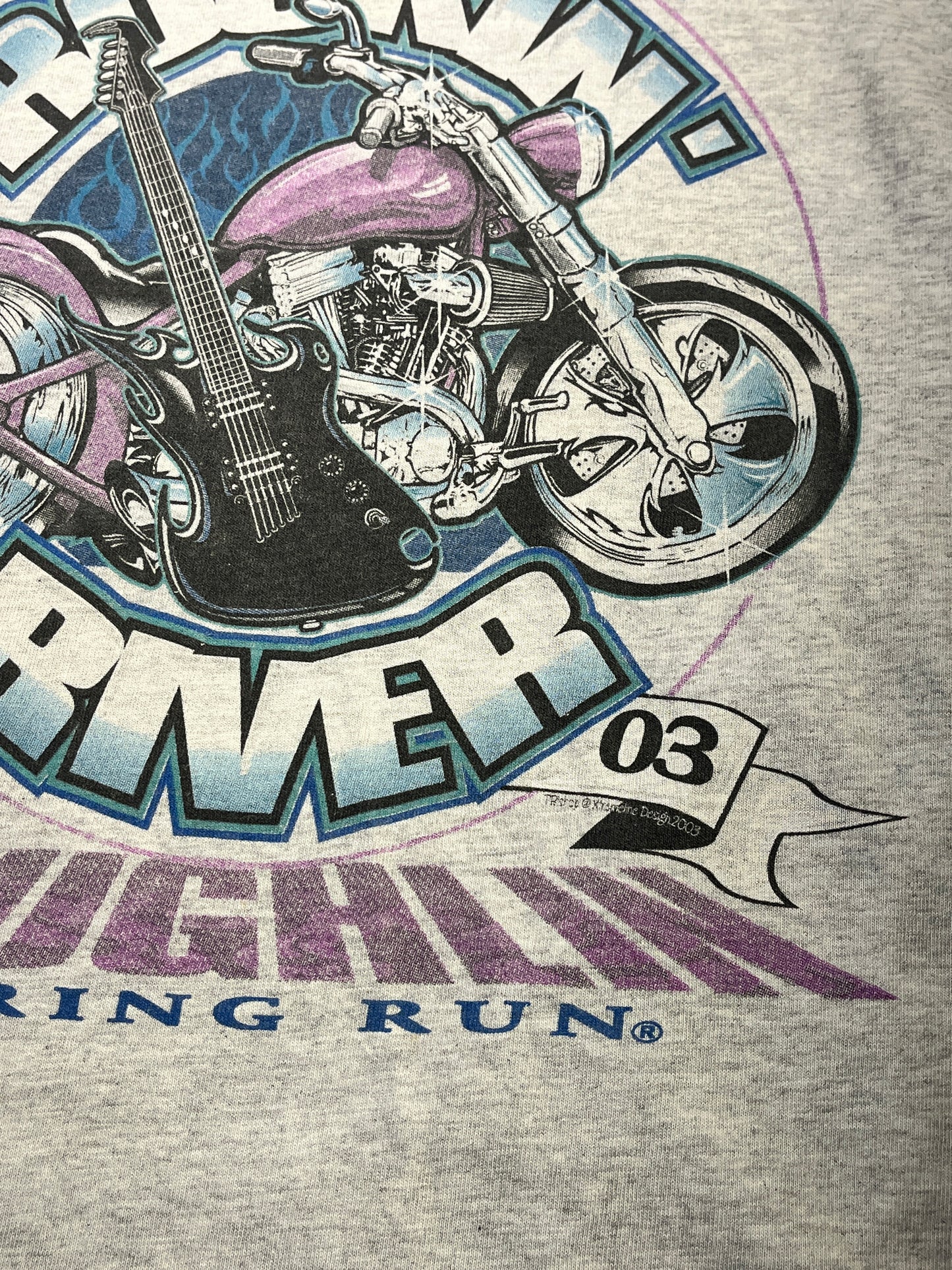 Vintage Biker T-Shirt 2003 River Run Rockin River