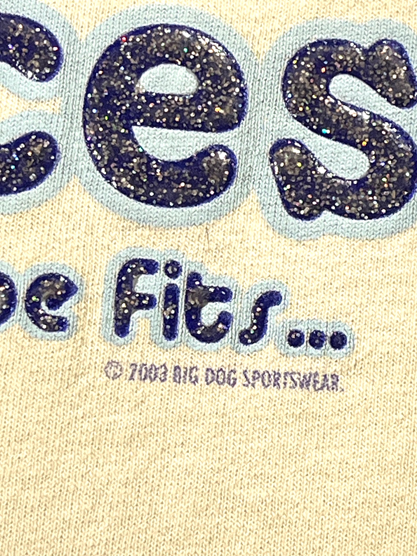 Vintage Princess T-Shirt Funny Slogan Big Dogs But If The Shoe Fits 2003