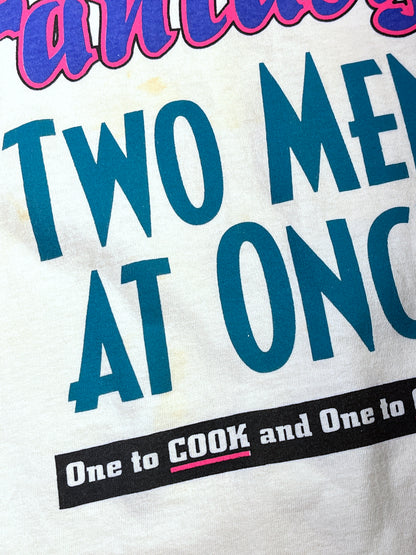 Vintage Fantasy T-Shirt Two Men At Once Funny Slogan