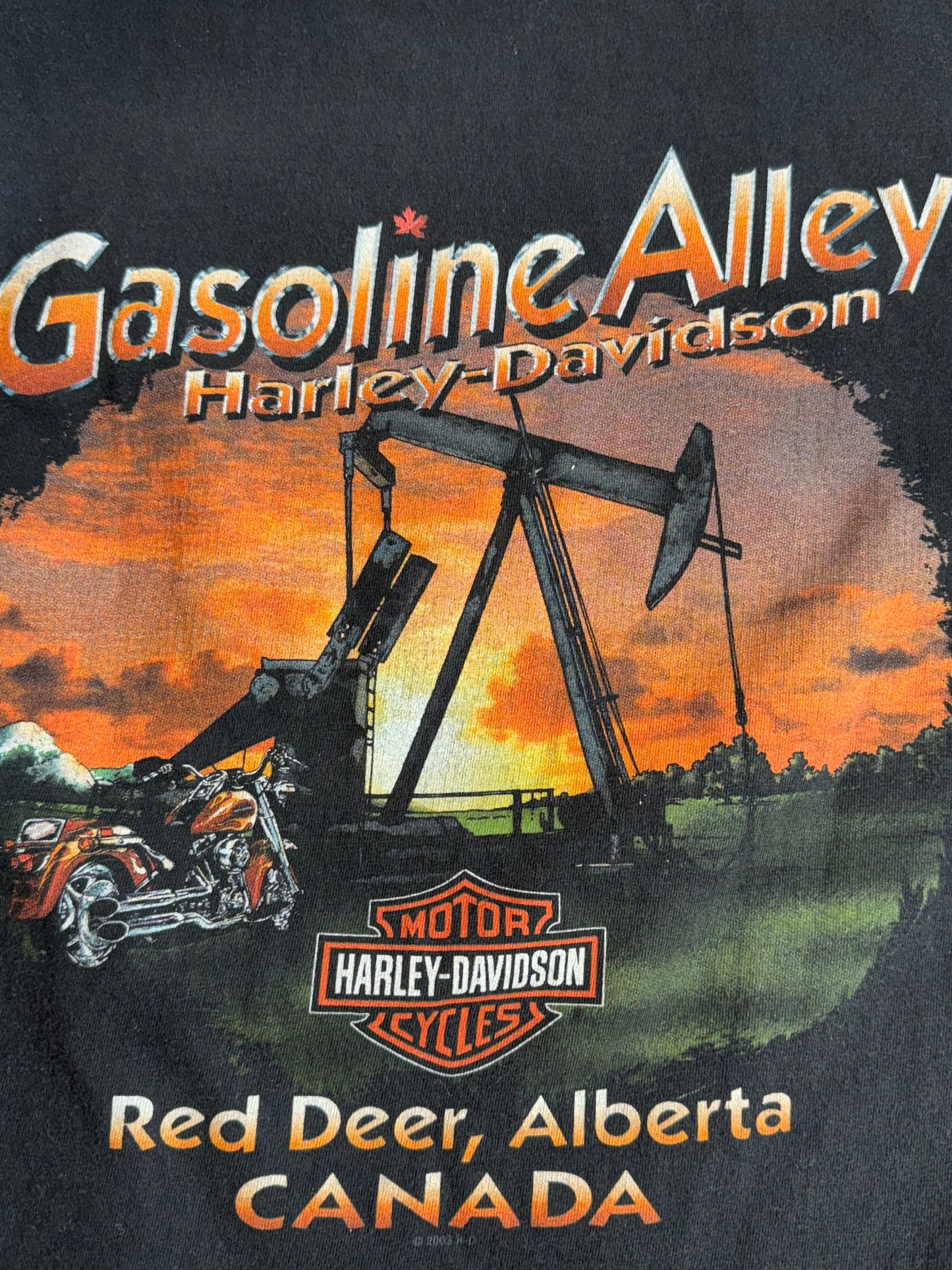 Vintage Harley Davidson T-Shirt Cropped Clowns Gasoline Alley