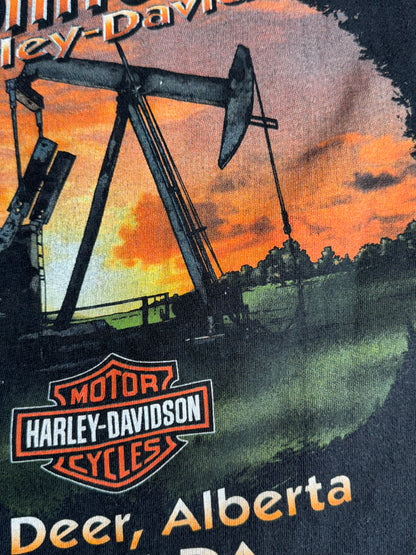 Vintage Harley Davidson T-Shirt Cropped Clowns Gasoline Alley