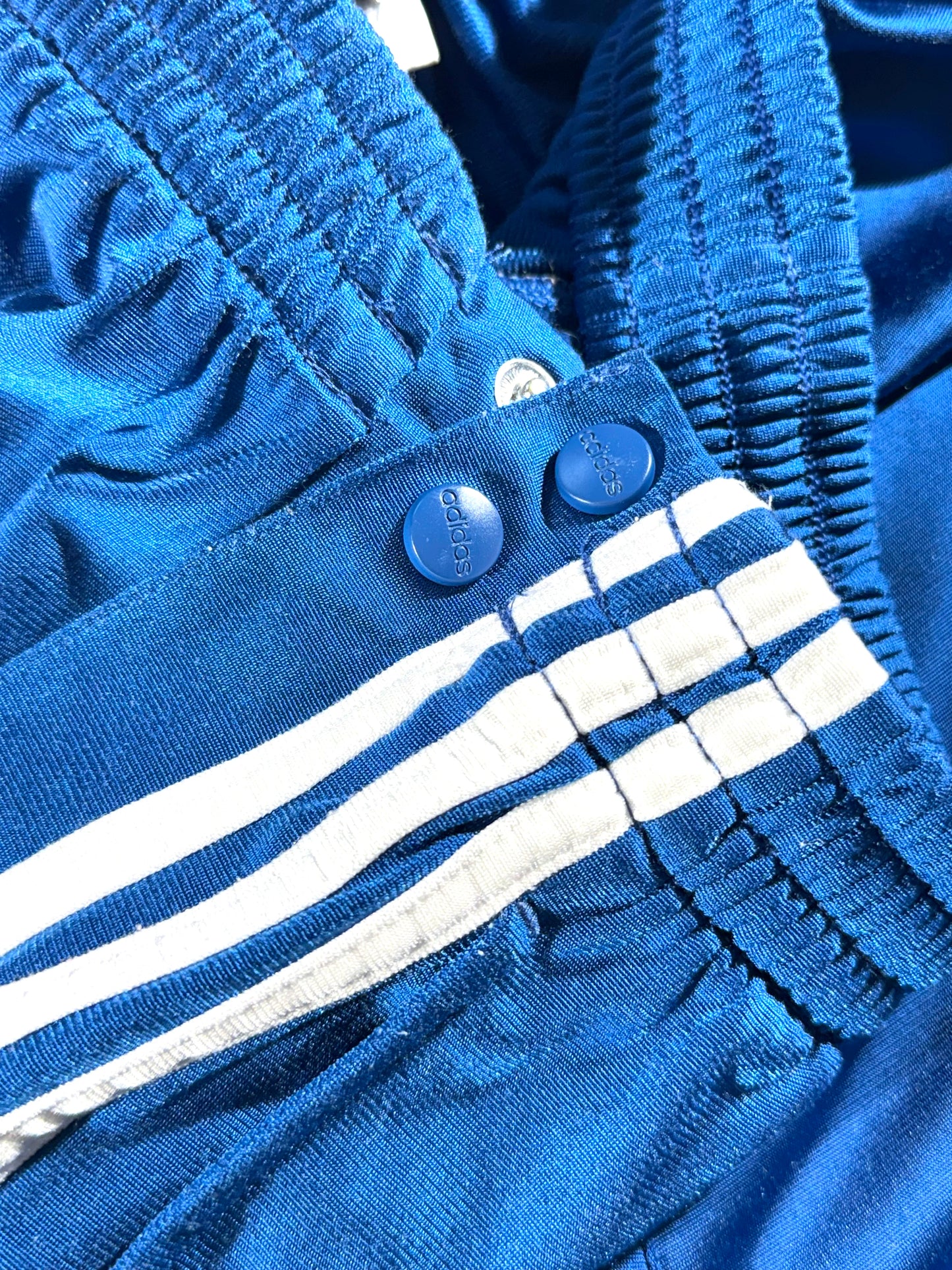 Vintage Blue Adidas Tearaway Pants Shiny Metallica Sporty