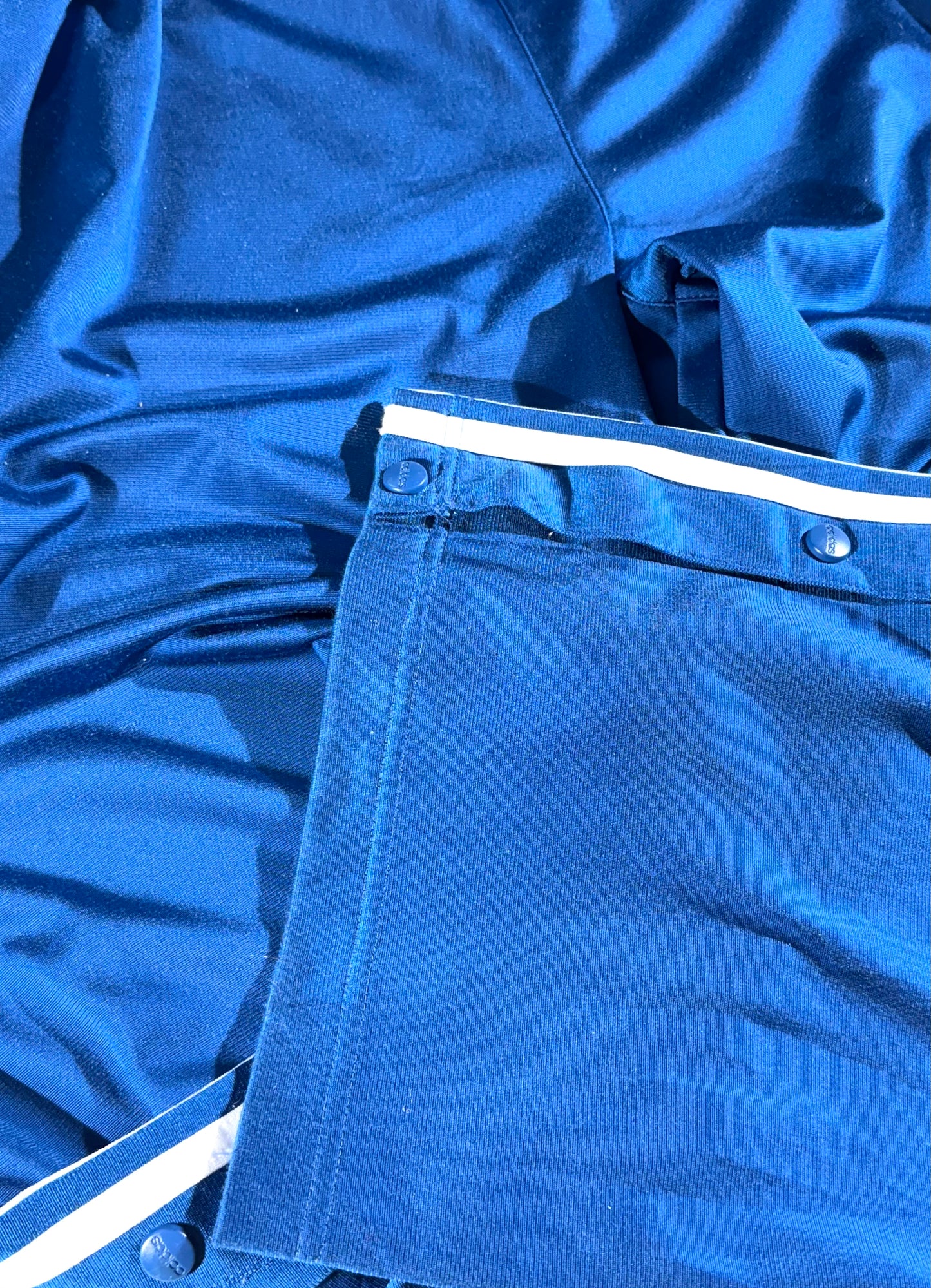 Vintage Blue Adidas Tearaway Pants Shiny Metallica Sporty