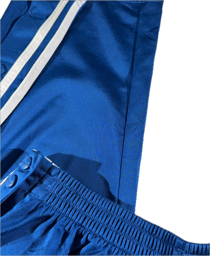 Vintage Blue Adidas Tearaway Pants Shiny Metallica Sporty