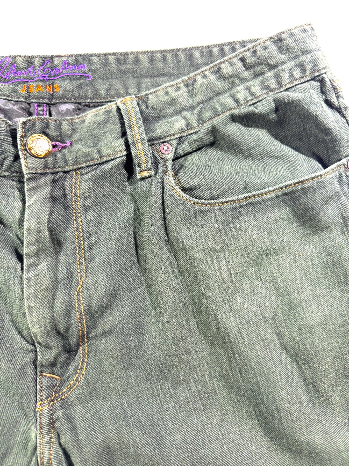 Vintage Robert Graham Green Denim Jeans Super Comfy