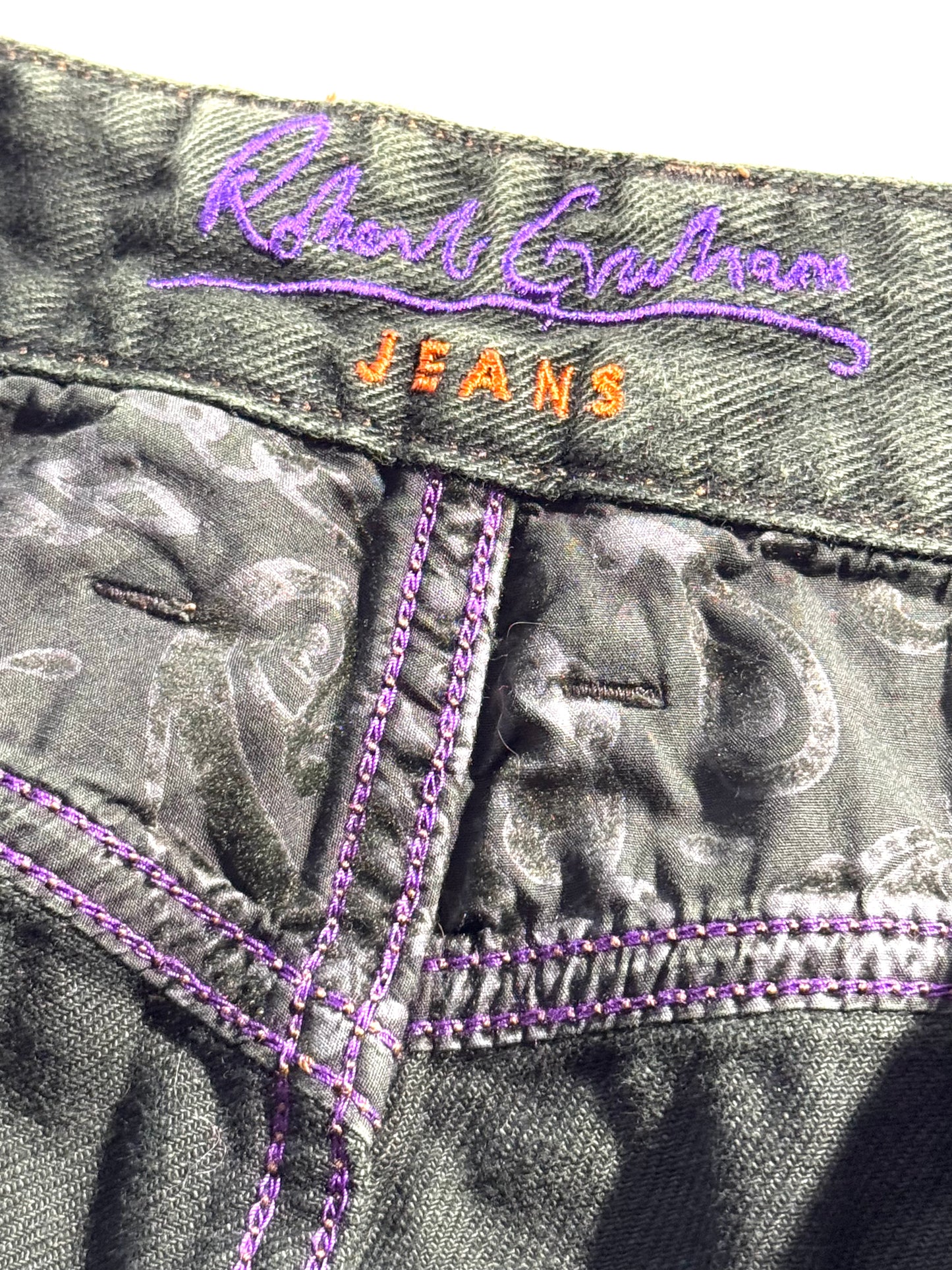 Vintage Robert Graham Green Denim Jeans Super Comfy