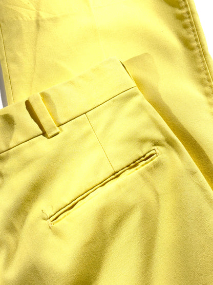 Vintage 70's Pleated Trouser Pants Fun Yellow