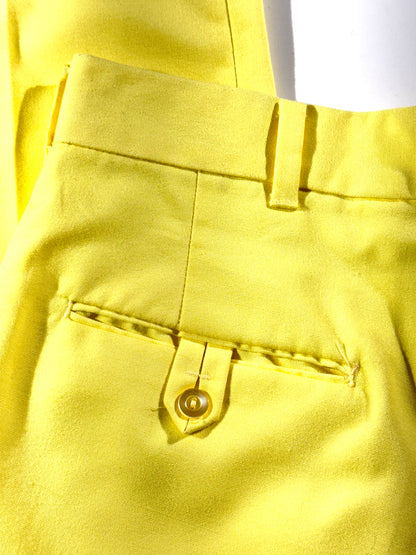 Vintage 70's Pleated Trouser Pants Fun Yellow