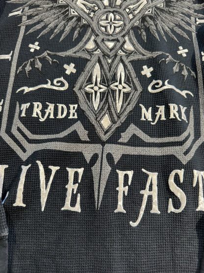 Vintage Affliction Long Sleeve Shirt Live Fast