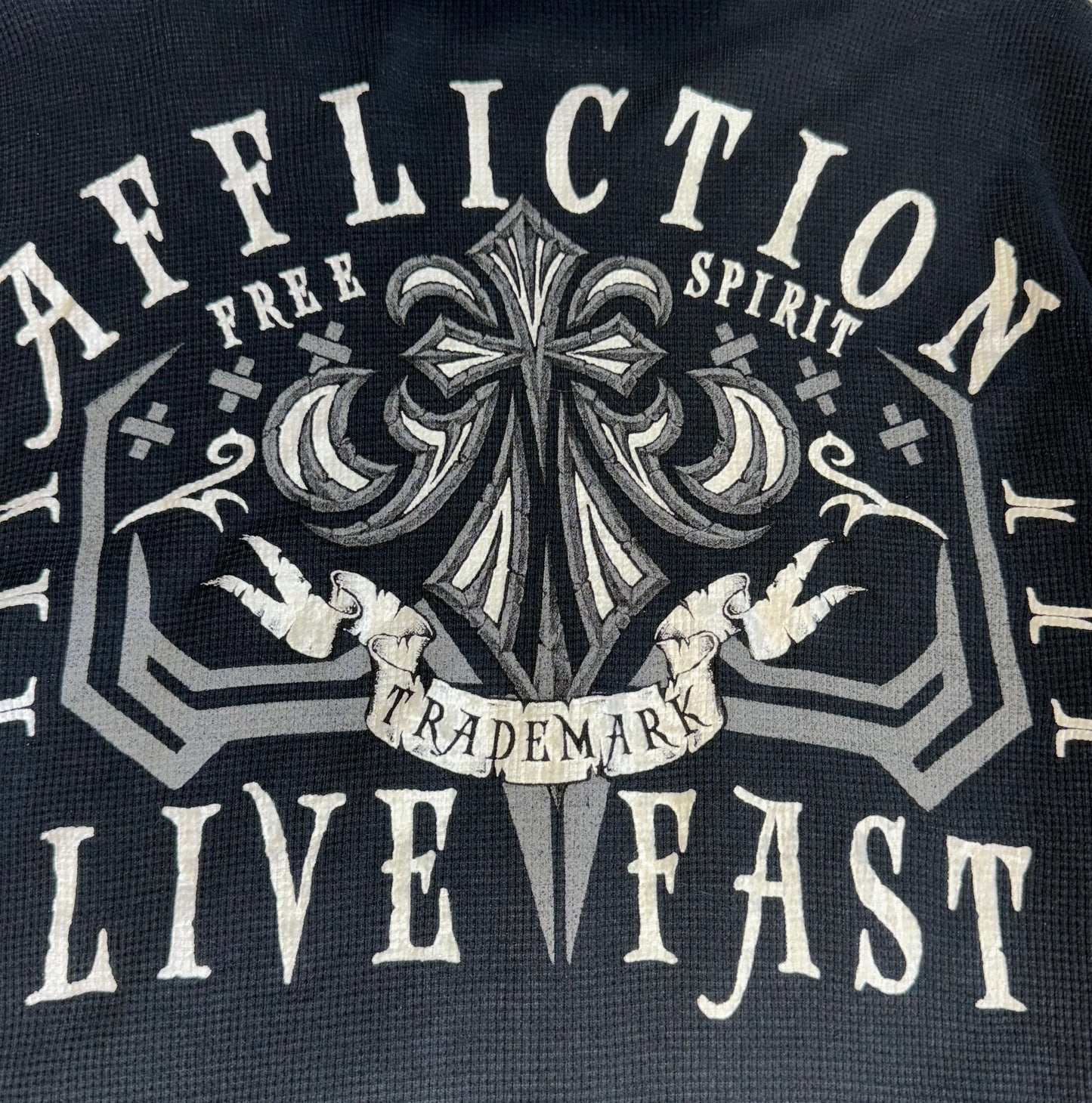 Vintage Affliction Long Sleeve Shirt Live Fast