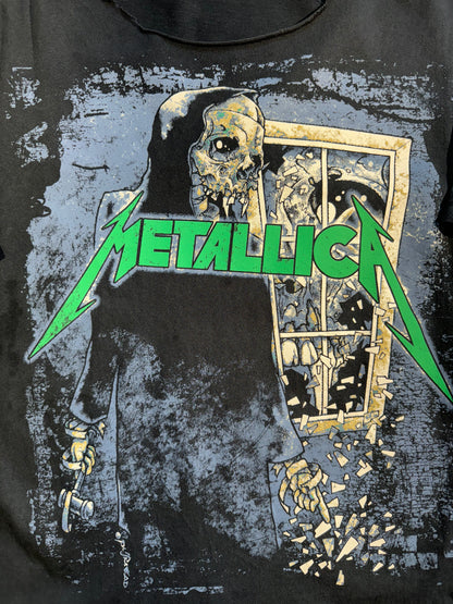 Vintage Metallica T-Shirt Band Tee Distressed Cut Collar