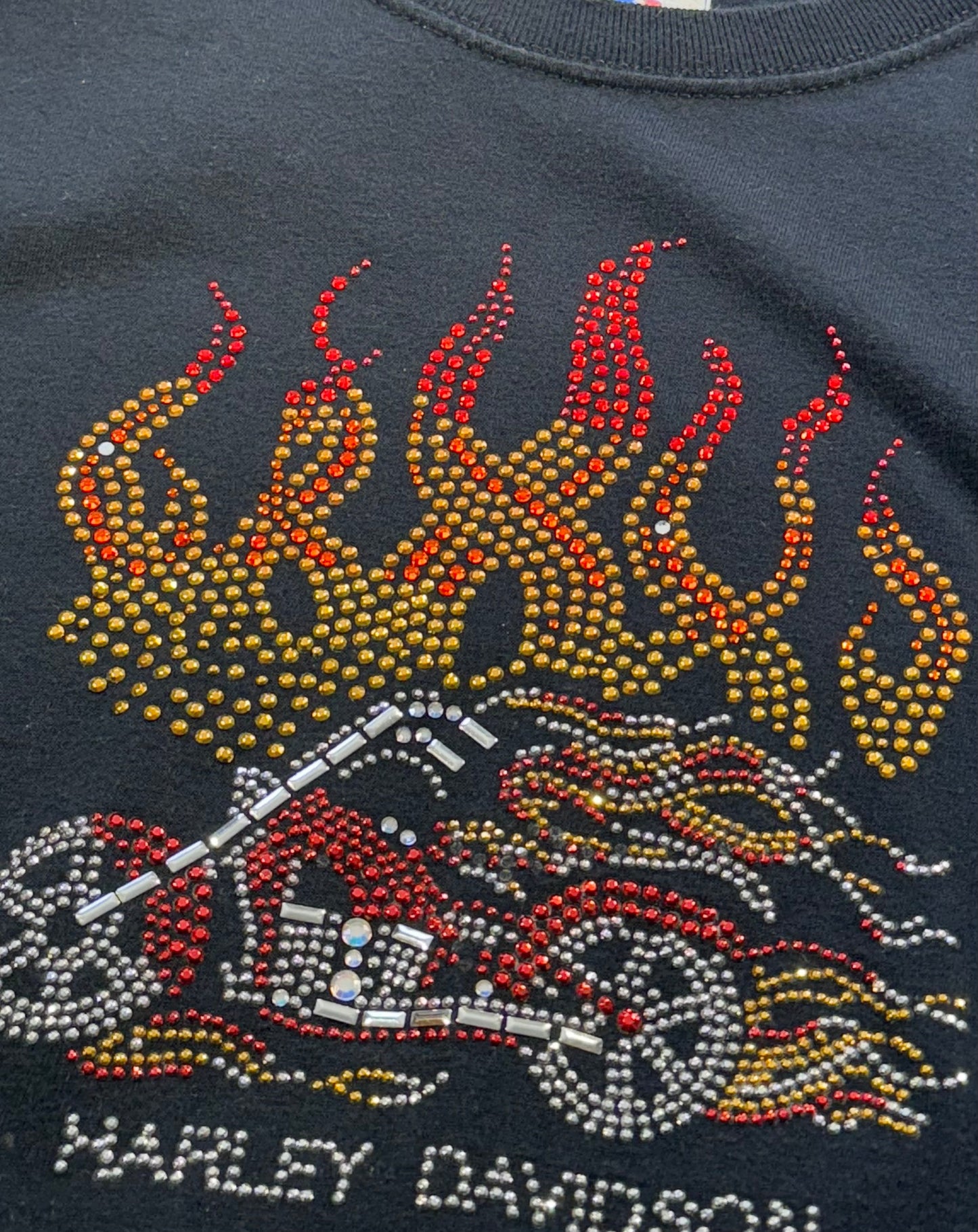 Vintage Harley Davidson T-Shirt Bedazzled Russell