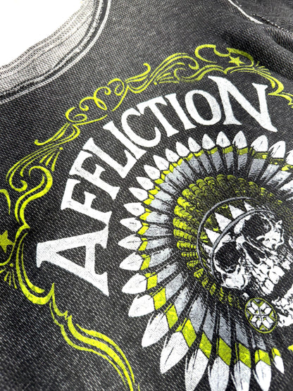 Vintage Affliction Long Sleeve Shirt Reversible Exposed Stitching Amazing Live Fast