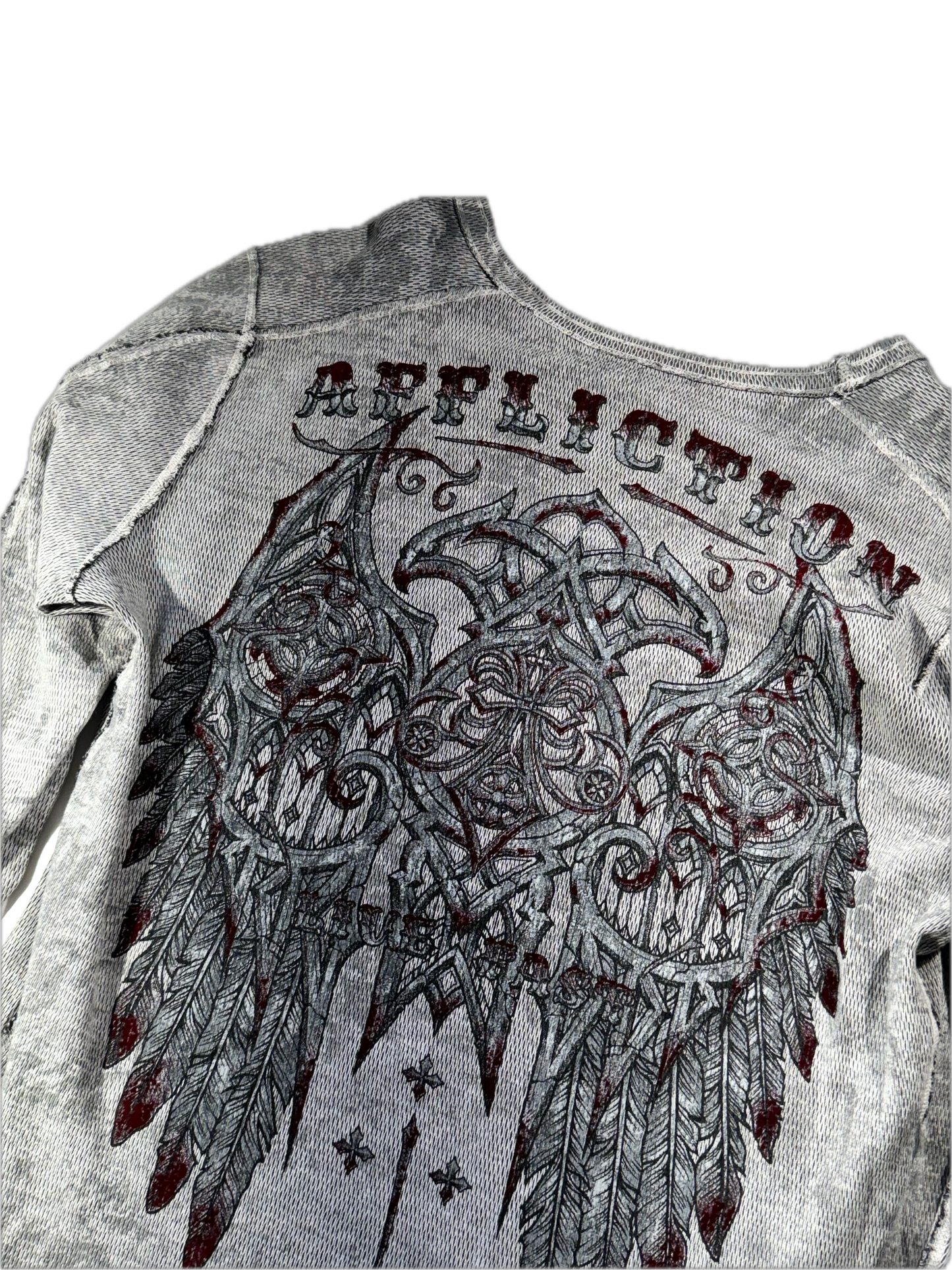 Vintage Affliction Long Sleeve Shirt Reversible Exposed Stitching Amazing Live Fast