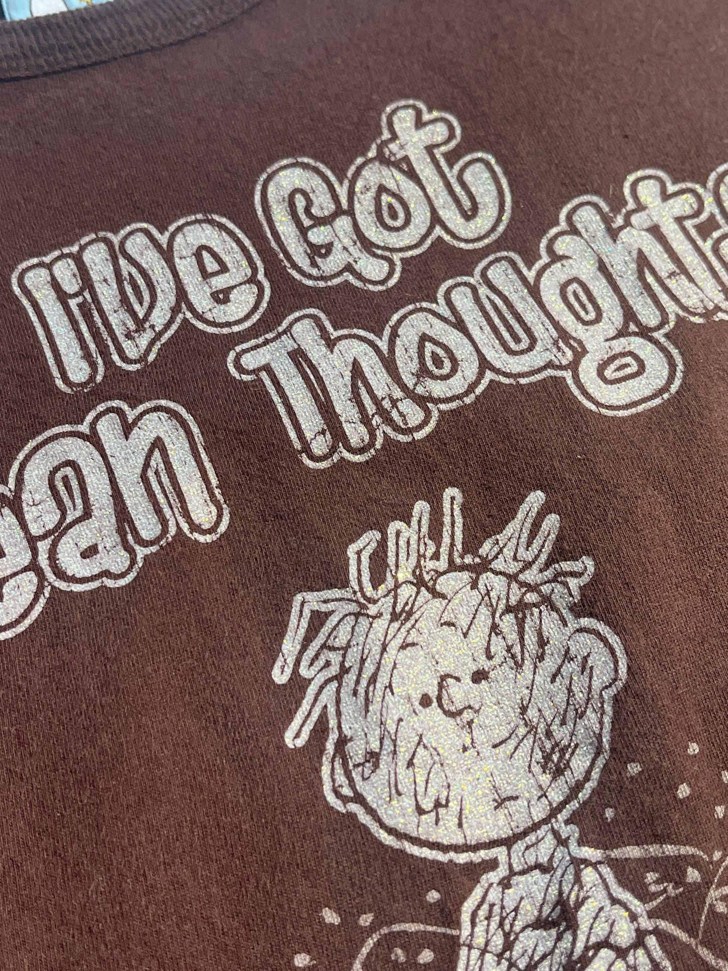 Vintage Peanuts T-Shirt I've Got Clean Thoughts Slogan Baby Tee