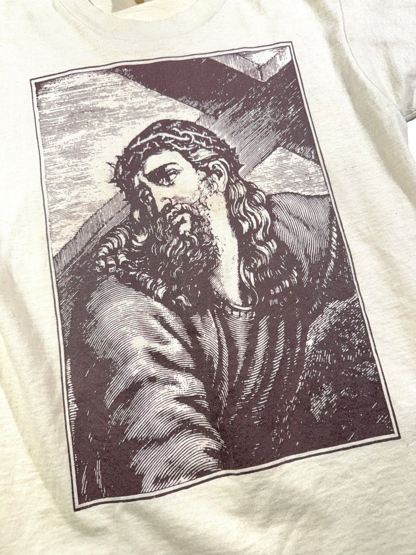 Vintage Jesus T-Shirt Rare Late 80's 90's Single Stitch