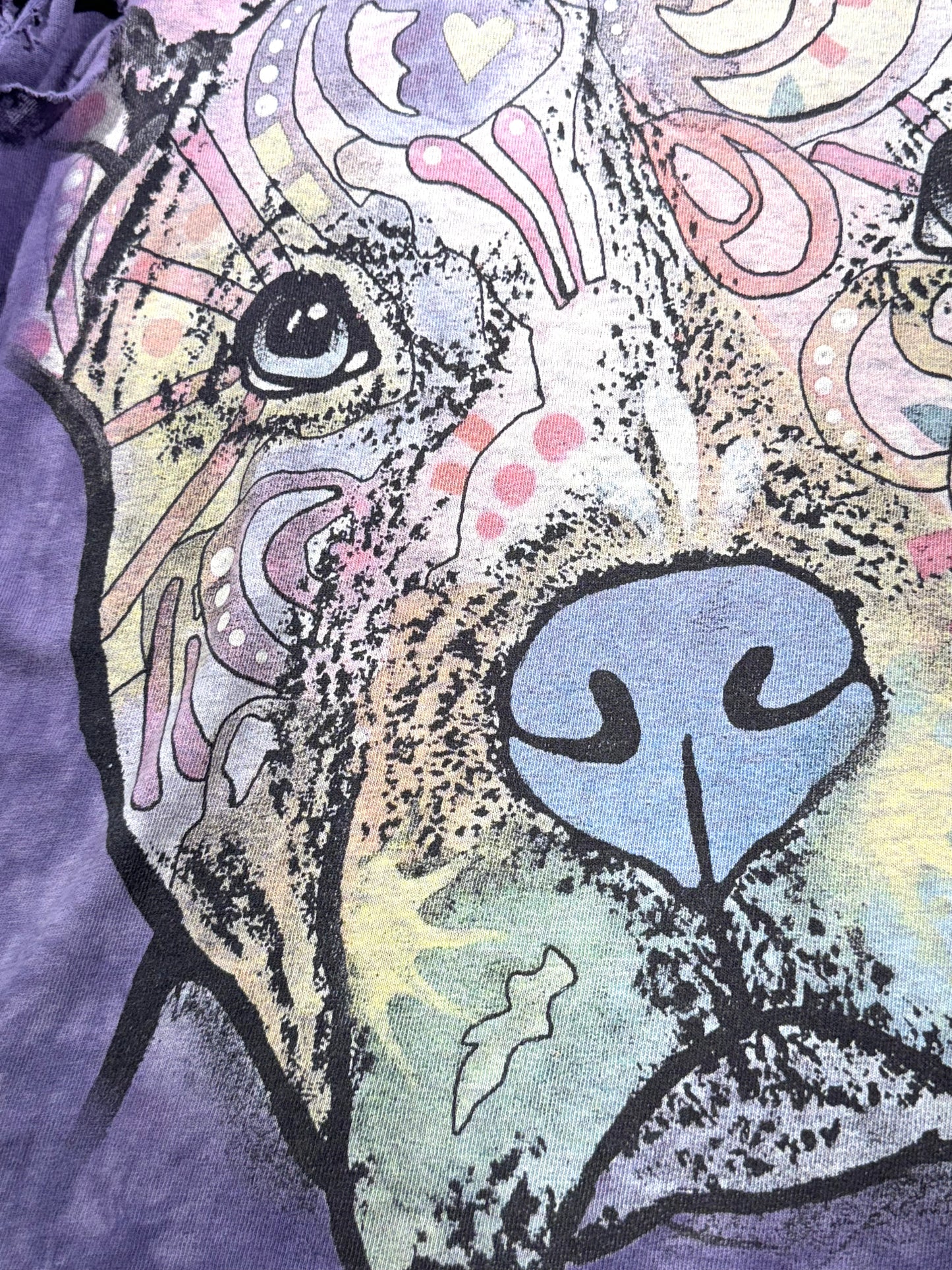 Vintage Pitbull T-Shirt Luv Animal Distressed