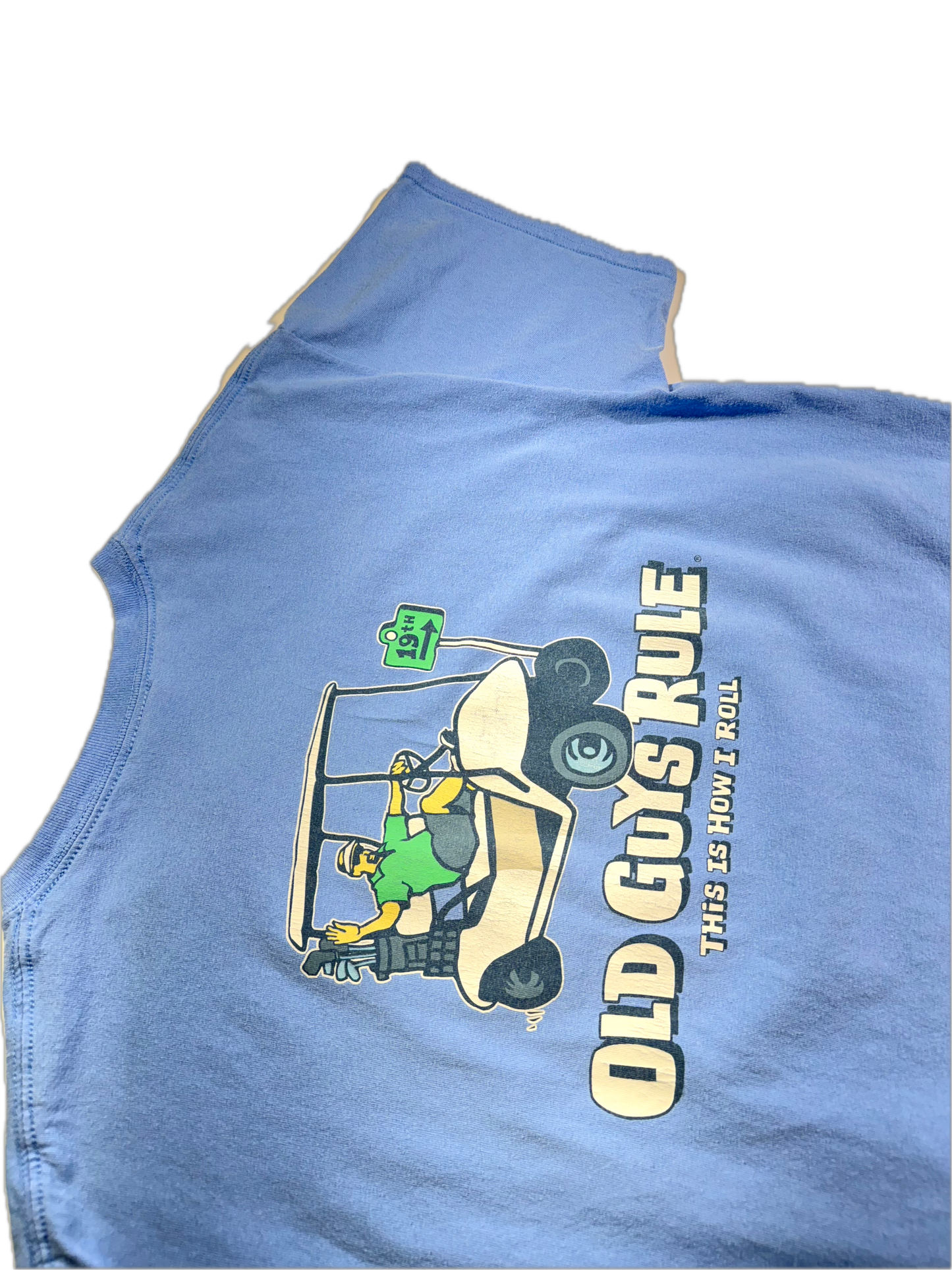 Vintage Old Guys Rule T-Shirt Golf Funny Big Back Graphic