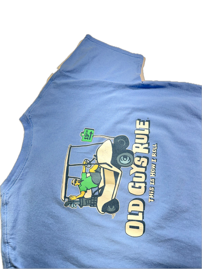 Vintage Old Guys Rule T-Shirt Golf Funny Big Back Graphic