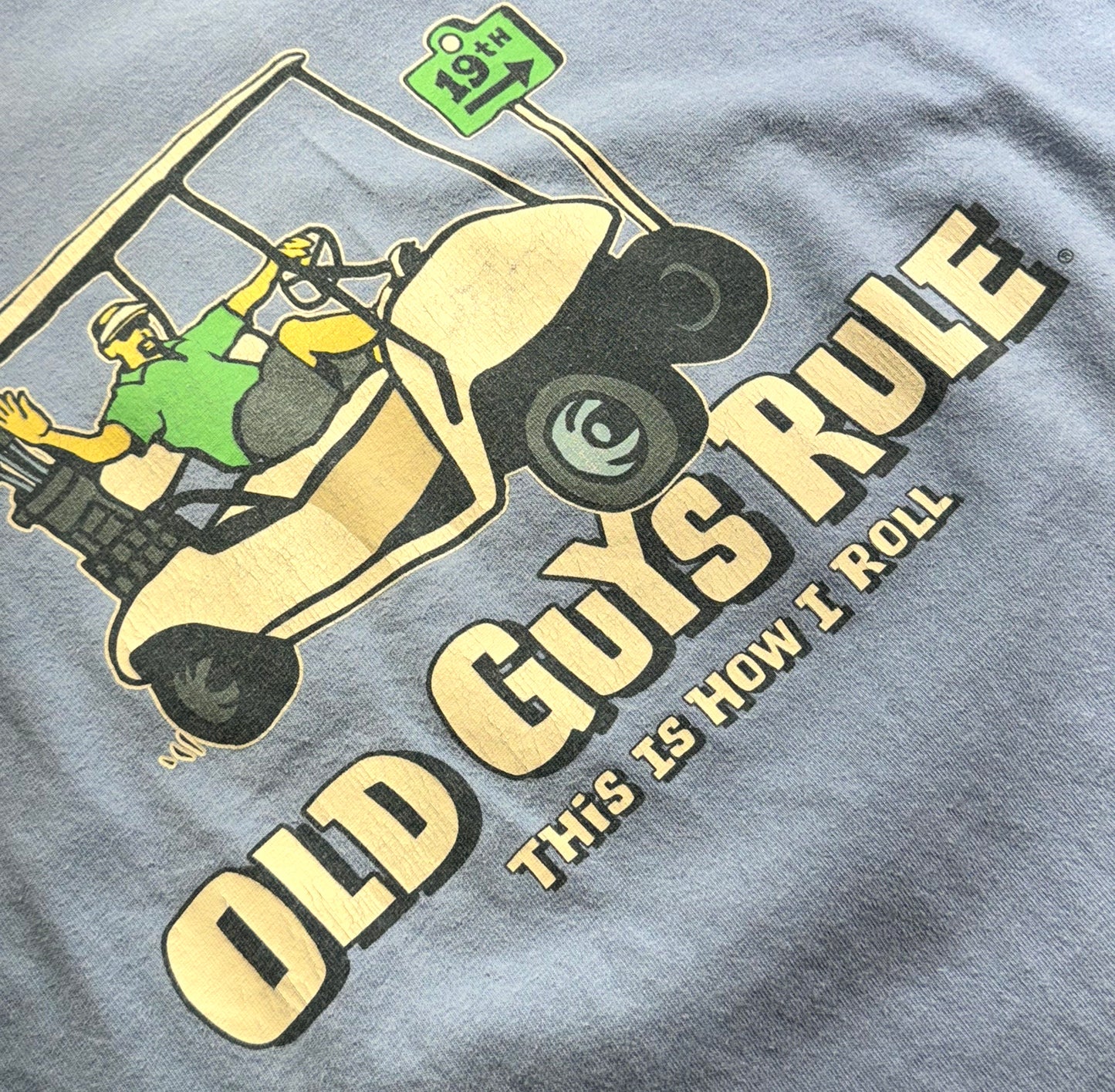 Vintage Old Guys Rule T-Shirt Golf Funny Big Back Graphic